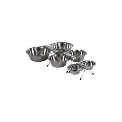 DOUBLE GAMELLE INOX - SUPPORT INOX POUR LE CONFORT DE VOTRE COMPAGNON