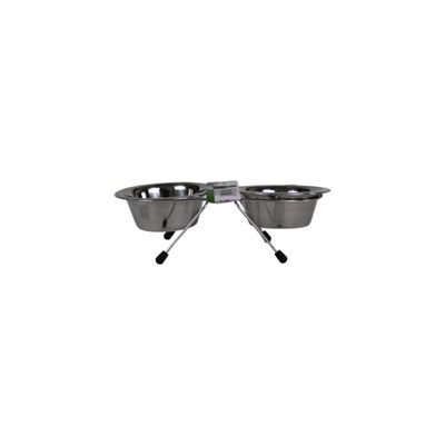 DOUBLE GAMELLE INOX - SUPPORT INOX POUR LE CONFORT DE VOTRE COMPAGNON