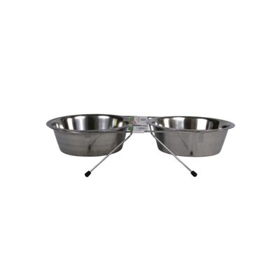 DOUBLE GAMELLE INOX - SUPPORT INOX POUR LE CONFORT DE VOTRE COMPAGNON