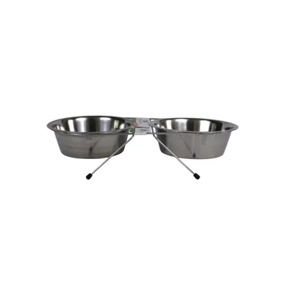 DOUBLE GAMELLE INOX - SUPPORT INOX POUR LE CONFORT DE VOTRE COMPAGNON DOUBLE GAMELLE INOX - SUPPORT INOX POUR LE CONFORT DE VOTRE COMPAGNON