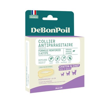 DE BON POIL - Collier Antiparasitaire Chat DEBONPOIL Géraniol 35 cm