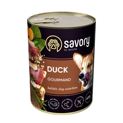 Savory Nassfutter für Hunde mit Ente