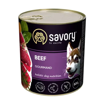 Savory Nassfutter für Hunde mit Rind