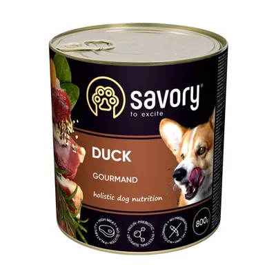 Savory Nassfutter für Hunde mit Ente