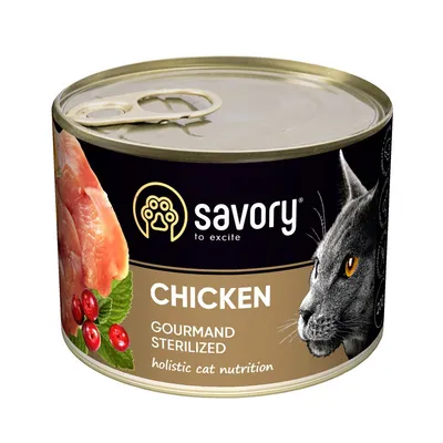 Savory Nassfutter für sterilisierte Katzen mit Huhn Savory Nassfutter für sterilisierte Katzen mit Huhn