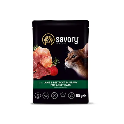 Savory Nassfutter für Katzen mit Lamm & Roter Bete Savory Nassfutter für Katzen mit Lamm & Roter Bete