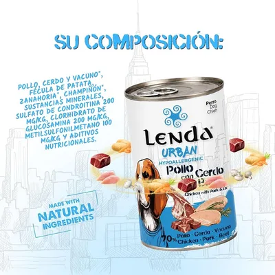 Lenda Urban Comida Húmeda para Perros Pollo con Cerdo y Buey Lenda Urban Comida Húmeda para Perros Pollo con Cerdo y Buey