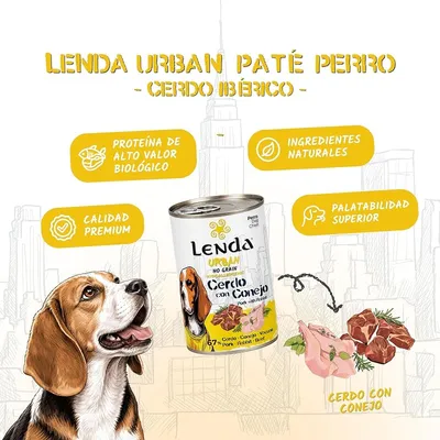 Lenda Urban Comida Húmeda para Perros Cerdo con Conejo