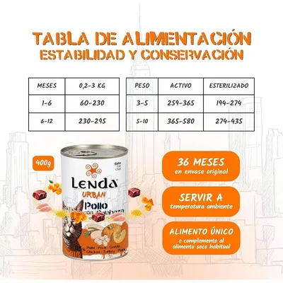 Lenda Urban Comida Húmeda para Gatos Pollo con Calabaza
