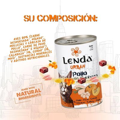 Lenda Urban Comida Húmeda para Gatos Pollo con Calabaza