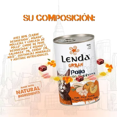 Lenda Urban Comida Húmeda para Gatos Pollo con Calabaza
