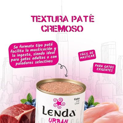 Lenda Urban Comida Húmeda para Gatos Pollo con Buey y Arándanos