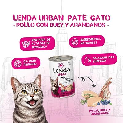 Lenda Urban Comida Húmeda para Gatos Pollo con Buey y Arándanos
