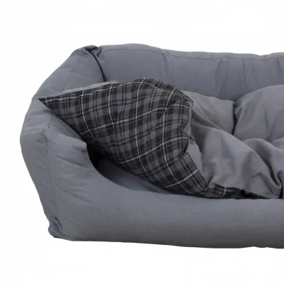 SunnyDogs Hundebett grau mit Wendekissen
