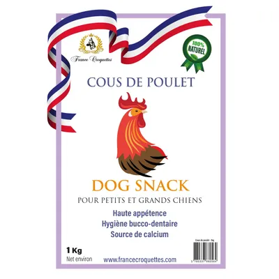 France Croquettes Friandise pour chien Cous de poulet séchés