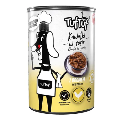 TufTuf Nassfutter für Hunde – Fleischstücke Dose 415 g TufTuf Nassfutter für Hunde – Fleischstücke Dose 415 g