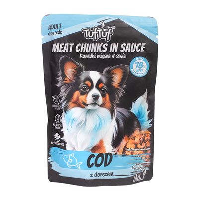 TufTuf Nassfutter für Hunde – Fleischstücke in Sauce Beutel 100 g