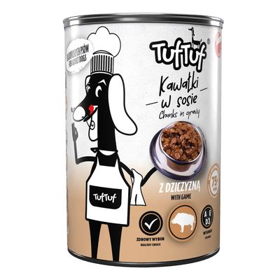 TufTuf Nassfutter für Hunde – Fleischstücke Dose 415 g