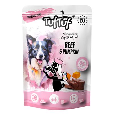 TufTuf Nassfutter für Hunde – Fleischpastete Beutel 100 g