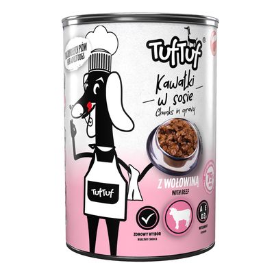 TufTuf Nassfutter für Hunde – Fleischstücke Dose 415 g