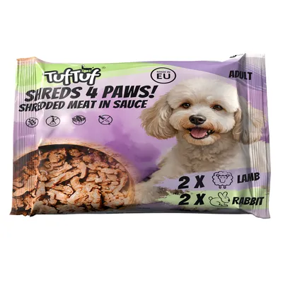 TufTuf Nassfutter für Hunde – Zarte Stücke in Sauce 4 x 100 g TufTuf Nassfutter für Hunde – Zarte Stücke in Sauce 4 x 100 g