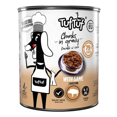 TufTuf Nassfutter für Hunde – Stücke in Sauce Dose 800 g
