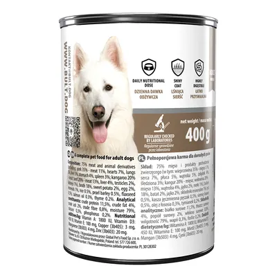 BULT Nassfutter für Hunde – Alleinfuttermittel Dose 400 g BULT Nassfutter für Hunde – Alleinfuttermittel Dose 400 g