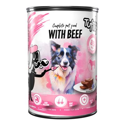 TufTuf Nassfutter für Hunde – Fleischpastete Dose 400 g