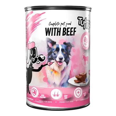 TufTuf Nassfutter für Hunde – Fleischpastete Dose 400 g