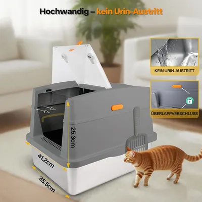 All For Paws Edelstahl Katzentoilette mit Schaufel & Matte