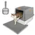 All For Paws Edelstahl Katzentoilette mit Schaufel & Matte All For Paws Edelstahl Katzentoilette mit Schaufel & Matte