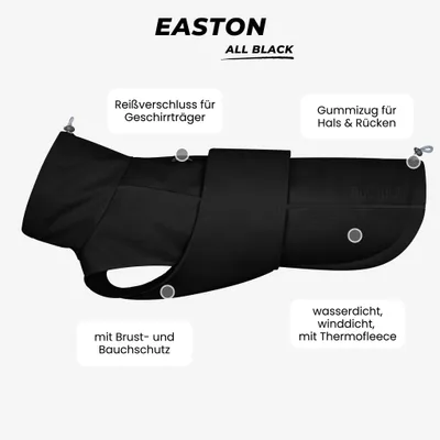 THE DOG IDEA Hundewintermantel Easton Schwarz THE DOG IDEA Hundewintermantel Easton Schwarz