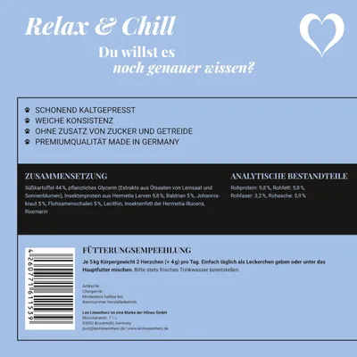 LEO LÖWENHERZ Relax and Chill 370g Beruhigungsleckerlis für Hunde LEO LÖWENHERZ Relax and Chill 370g Beruhigungsleckerlis für Hunde