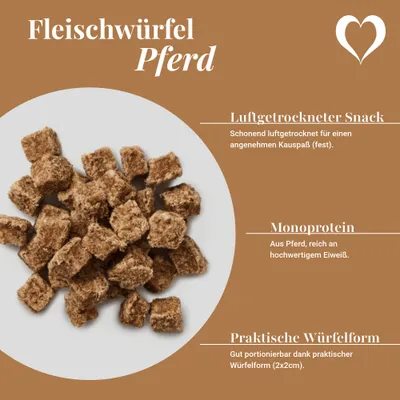 LEO LÖWENHERZ Fleischwürfel Pferd 0,5kg Hundebelohnungssnack