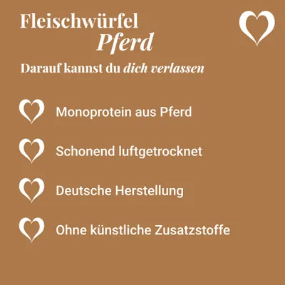 LEO LÖWENHERZ Fleischwürfel Pferd 0,5kg Hundebelohnungssnack
