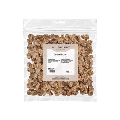 LEO LÖWENHERZ Fleischwürfel Pferd 0,5kg Hundebelohnungssnack