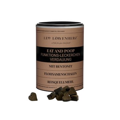LEO LÖWENHERZ Eat and Poop 370g Hundeleckerli mit Flohsamenschalen
