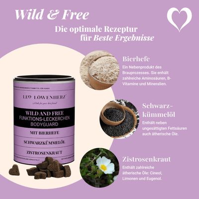 LEO LÖWENHERZ Wild and Free 370g Hundeleckerli mit Bierhefe & Zistrose