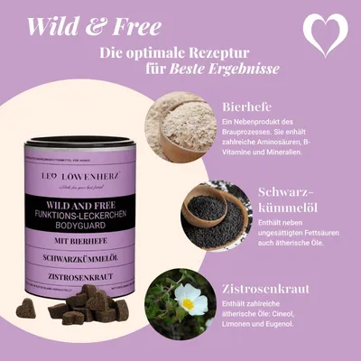 LEO LÖWENHERZ Wild and Free 370g Hundeleckerli mit Bierhefe & Zistrose