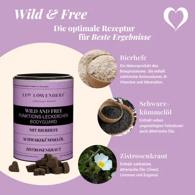 LEO LÖWENHERZ Wild and Free 370g Hundeleckerli mit Bierhefe & Zistrose