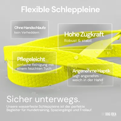 THE DOG IDEA Schleppleine für Hunde Neongelb
