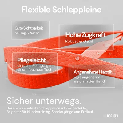 THE DOG IDEA Schleppleine für Hunde Orange