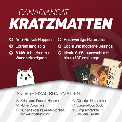 Canadian Cat Company Kratzteppich für Katzen mit Wandbefestigung