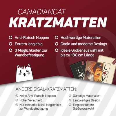 Canadian Cat Company Kratzteppich für Katzen mit Wandbefestigung