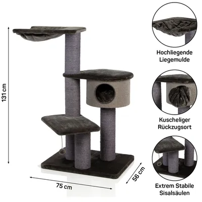 Canadian Cat Company Kratzbaum COONY 130 mit dicken Sisalsäulen Canadian Cat Company Kratzbaum COONY 130 mit dicken Sisalsäulen