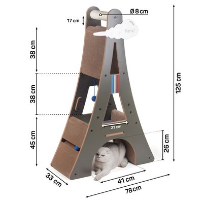 Canadian Cat Company Kratzmöbel EIFFELTURM Kletterturm