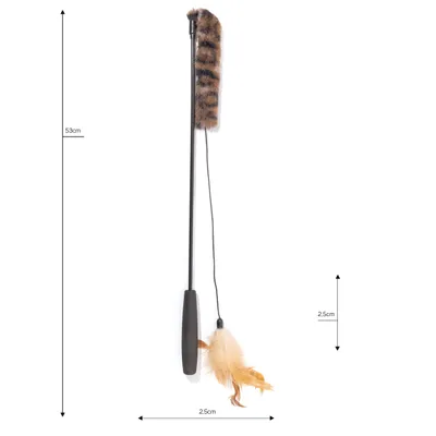 Canadian Cat Company Katzenangel mit Fellstück und Federanhang XL