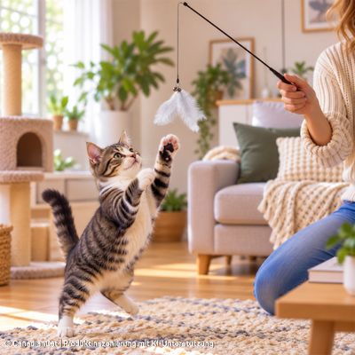 Canadian Cat Company Katzenangel-Anhänger Feder mit Glöckchen