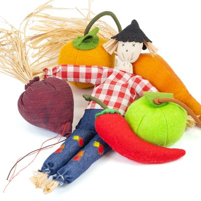 Canadian Cat Company 6er-Set Spielkissen Obst Gemüse & Vogelscheuche Catnip