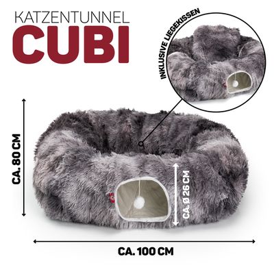 Canadian Cat Company Katzentunnel CUBI eckiger Tunnel inkl. Liegekissen